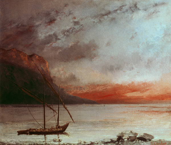 Sunset at Lake Geneva od Gustave Courbet
