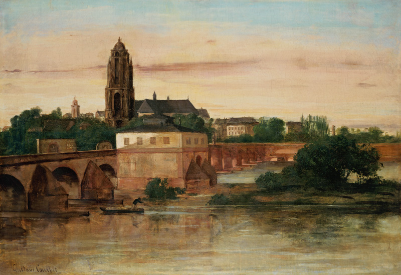 View of Frankfurt with the Old Bridge from Sachsenhausen od Gustave Courbet