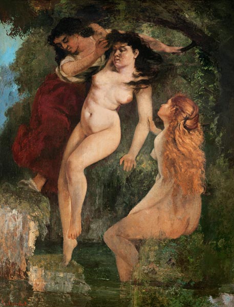 The three bathing od Gustave Courbet