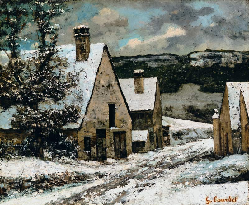 Village Edge in Winter od Gustave Courbet