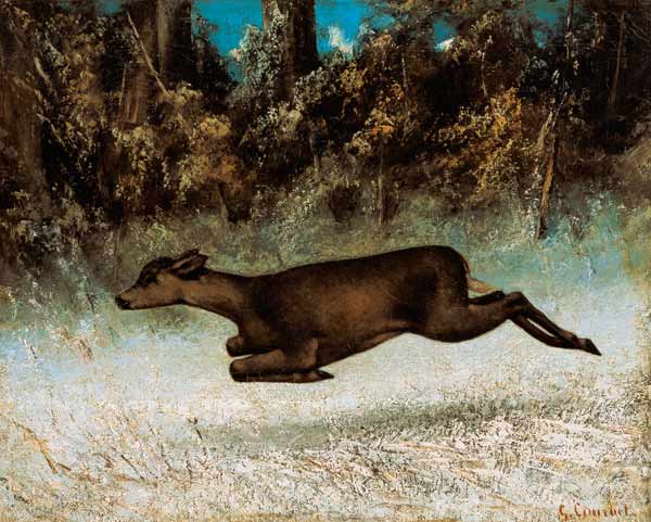 Jumping Deer od Gustave Courbet
