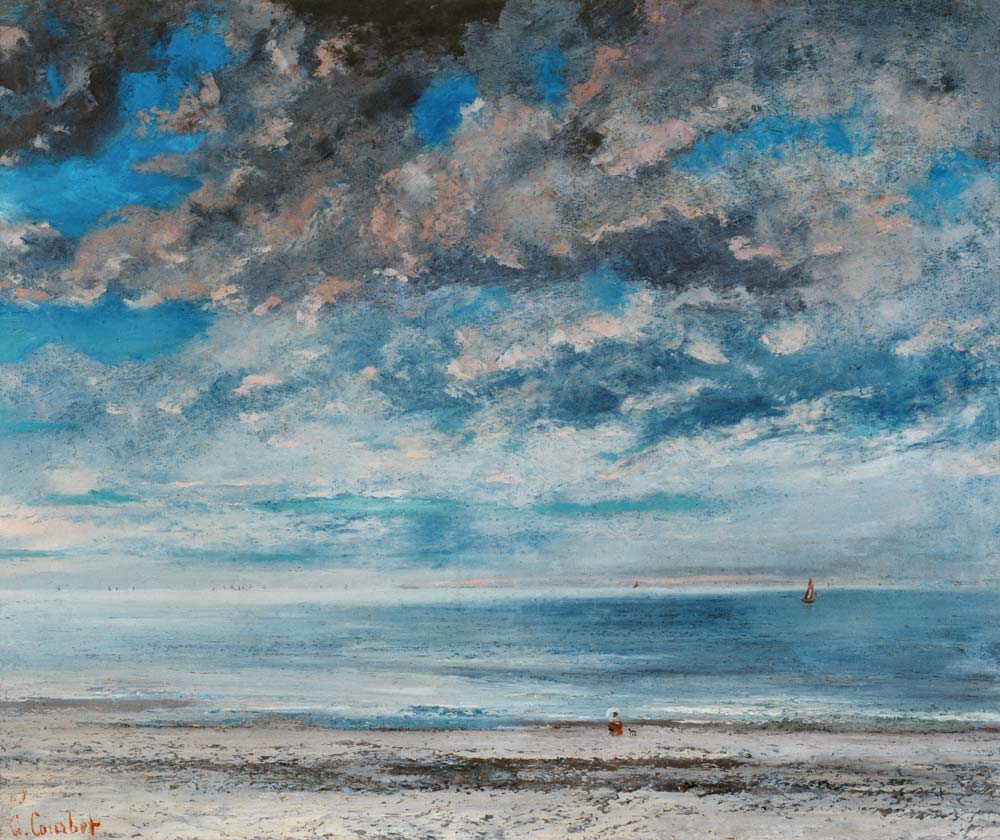La Plage, Soleil Couchant od Gustave Courbet