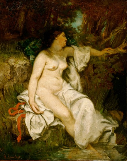 Bather Sleeping by a Brook od Gustave Courbet