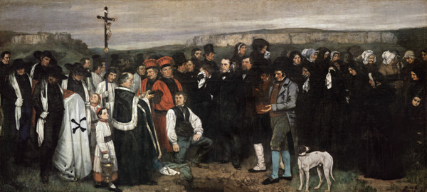 A Burial at Ornans (A Painting of Human Figures, the History of a Burial at Ornans) od Gustave Courbet