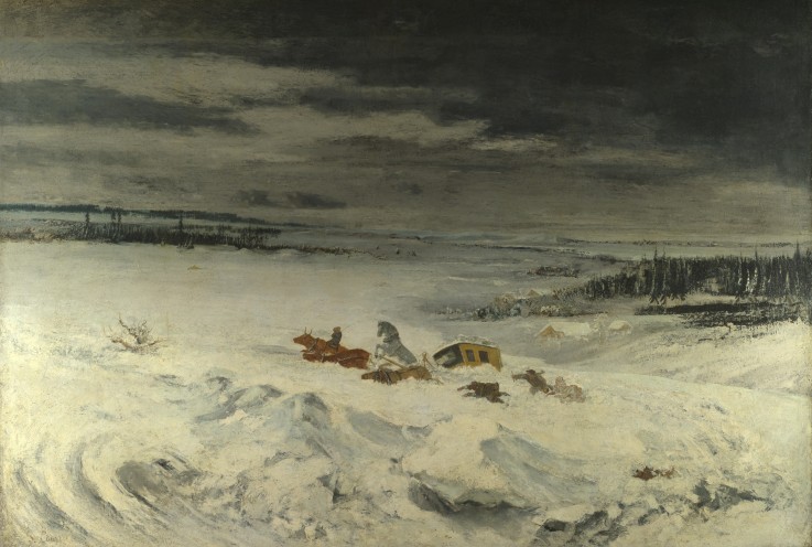 The Diligence in the Snow od Gustave Courbet