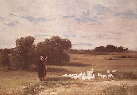 Girl with Geese od Gustave Courbet