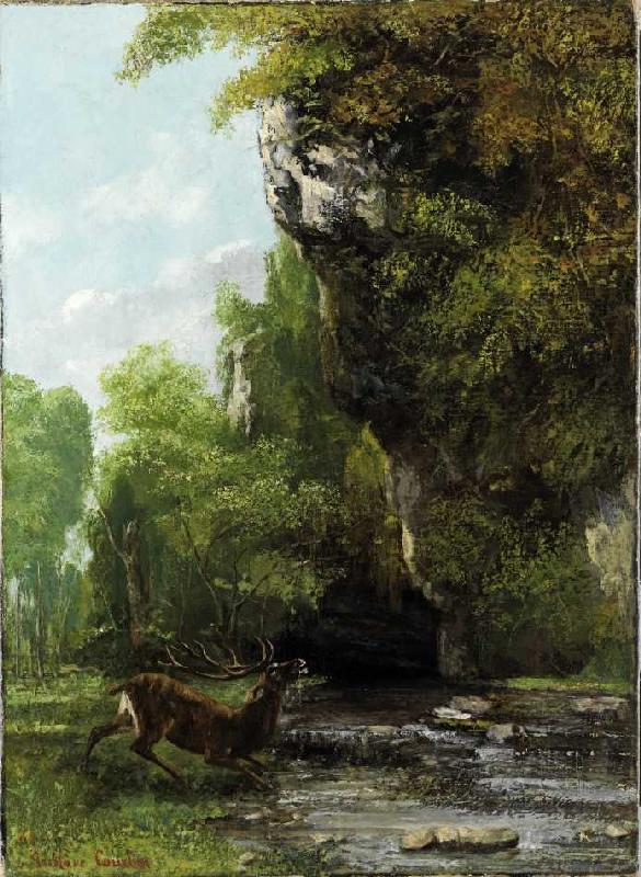 Hirsch in Bedrängnis od Gustave Courbet