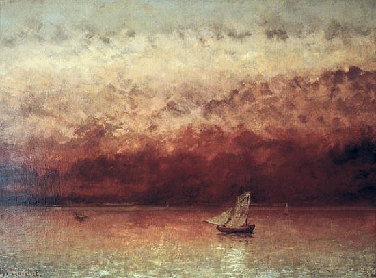 Lake Leman with Setting Sun, c.1876 od Gustave Courbet