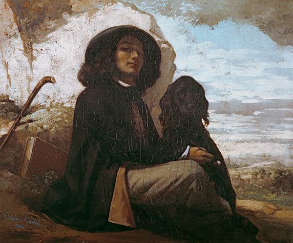 Gustave Courbet / Self-portrait with dog od Gustave Courbet