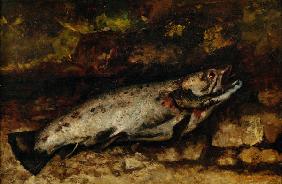 La truite - The trout, 1873. Canvas,65,5