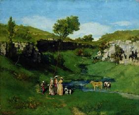 The Village Maidens, 1851 (oil on canvas)