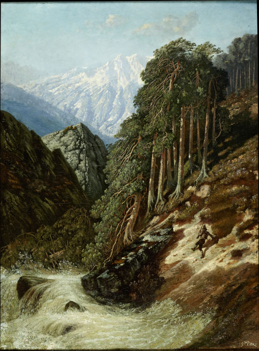 Alpine Landscape with Beck od Gustave Doré