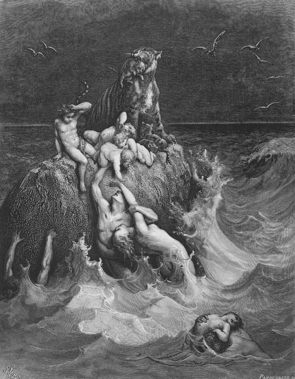 The Deluge (Frontispiece to the illustrated edition of the Bible) od Gustave Doré