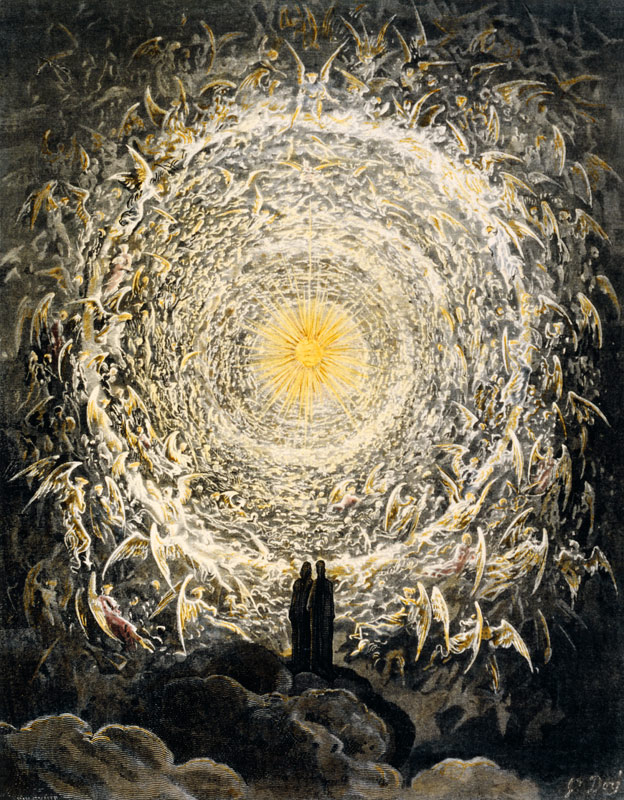 Illustration zum Paradiso, 31. Gesang, Vers 1–3 od Gustave Doré