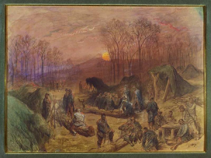 Ein Militärlager. od Gustave Doré