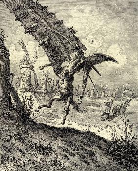 Illustration to the book "Don Quixote de la Mancha" by M. de Cervantes