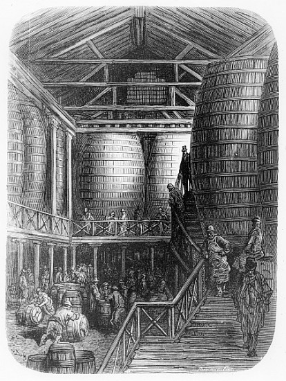 Large barrels in a brewery, from ''London, a Pilgrimage'', written by William Blanchard Jerrold (182 od Gustave Doré