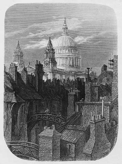 St. Paul''s Cathedral and the slums, from ''London, A Pilgrimage'' od Gustave Doré