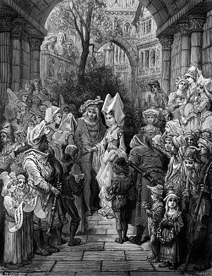 The Bride and Groom entering the hall, scene from ''The Rime of the Ancient Mariner'' S.T. Coleridge od Gustave Doré