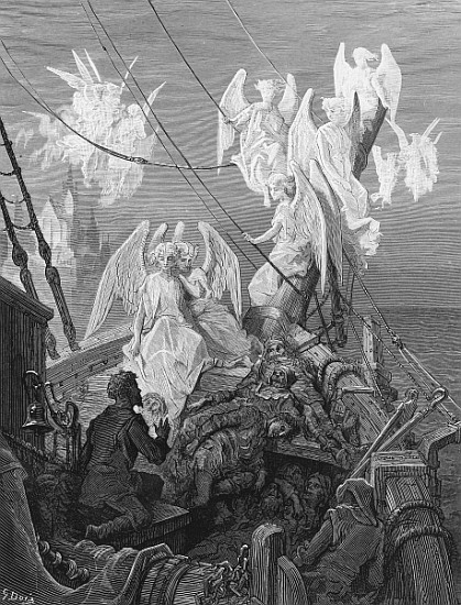 The mariner sees the band of angelic spirits, scene from ''The Rime of the Ancient Mariner'' S.T. Co od Gustave Doré
