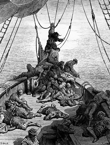 The sailors becalmed and tormented by thirst, scene from ''The Rime of the Ancient Mariner'' S.T. Co od Gustave Doré