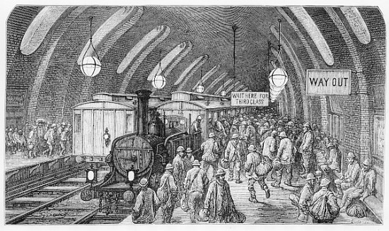 The workmen''s train, from ''London, a Pilgrimage'', written by William Blanchard Jerrold (1826-94)  od Gustave Doré