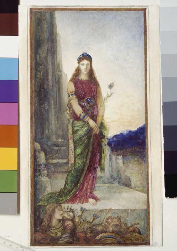 Helena in front of the walls Trojas. od Gustave Moreau