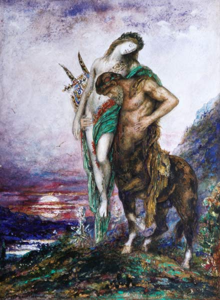 Dead poet borne by centaur od Gustave Moreau