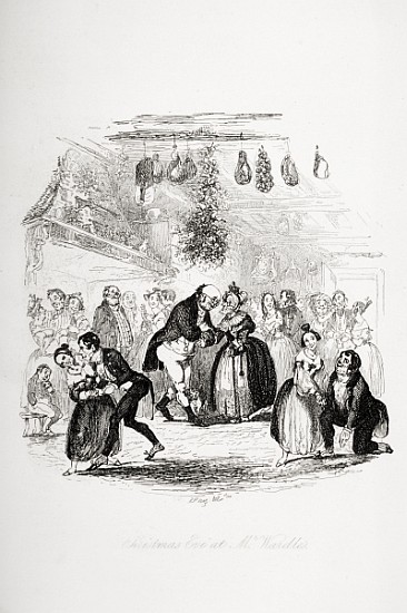 Christmas Eve at Mr. Wardle''s, illustration from `The Pickwick Papers'' Charles Dickens (1812-70) p od Hablot Knight (Phiz) Browne