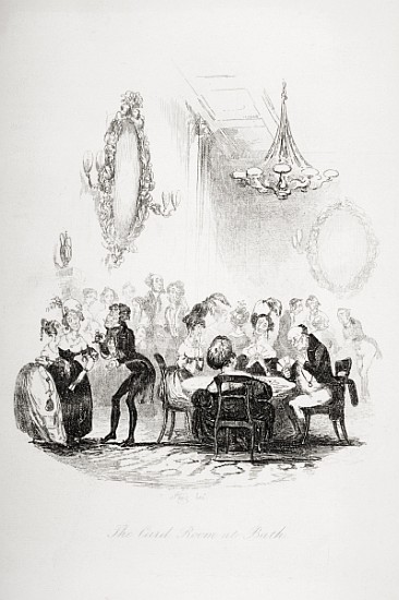 The card room at Bath, illustration from `The Pickwick Papers'', Charles Dickens (1812-70) published od Hablot Knight (Phiz) Browne