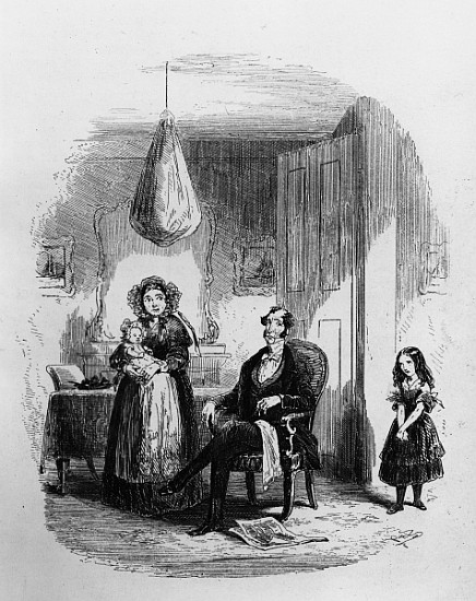 The Dombey Family, illustration from ''Dombey and Son'' Charles Dickens (1812-70) first published by od Hablot Knight (Phiz) Browne