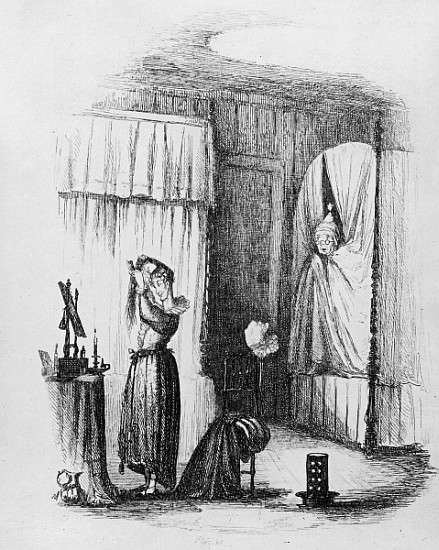 The Middle-Aged Lady in the Double-Bedded Room, illustration from ''The Pickwick Papers'' Charles Di od Hablot Knight (Phiz) Browne