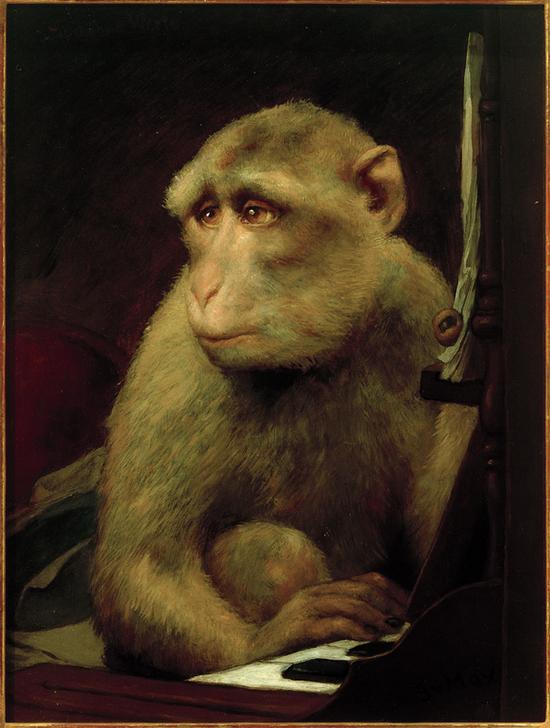 Kleiner Affe am Klavier od Haeckel Ernst