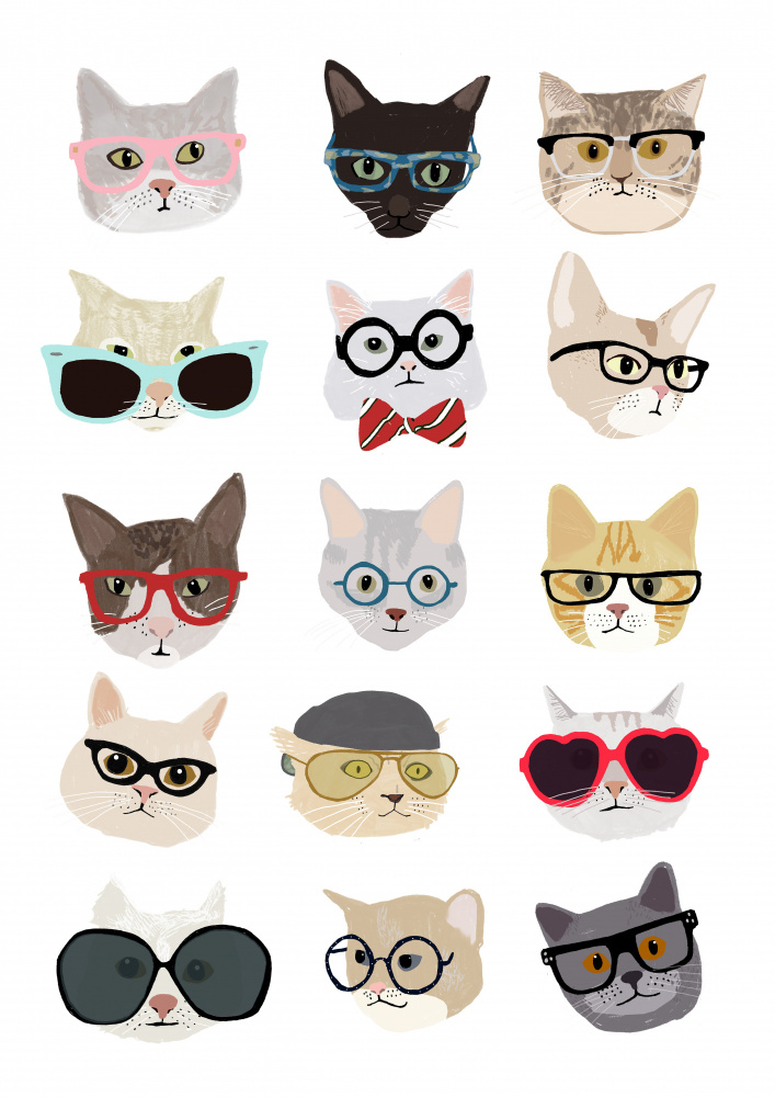 Cats With Glasses od Hanna Melin