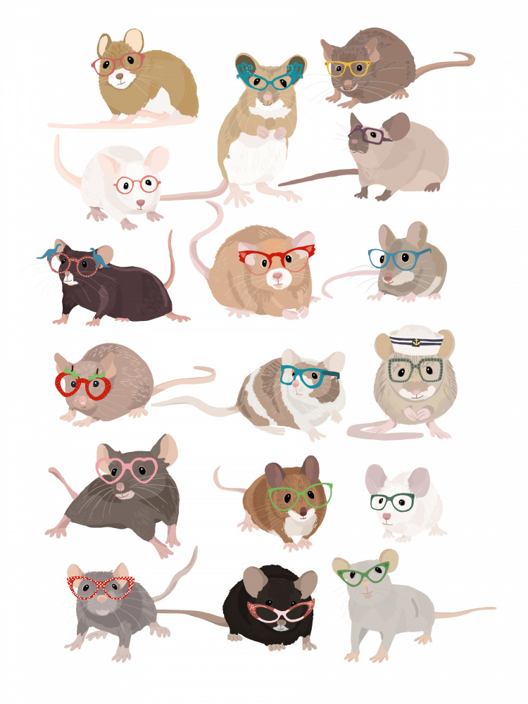 Mice In Glasses od Hanna Melin