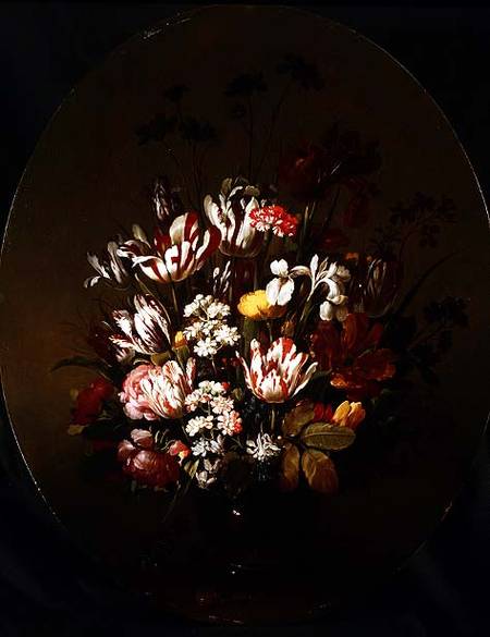 Flowers in a Glass Vase od Hans Bollongier