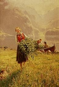 Spring in the fiord. od Hans Dahl