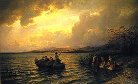 In the evening on the sea shore od Hans Fredrik Gude