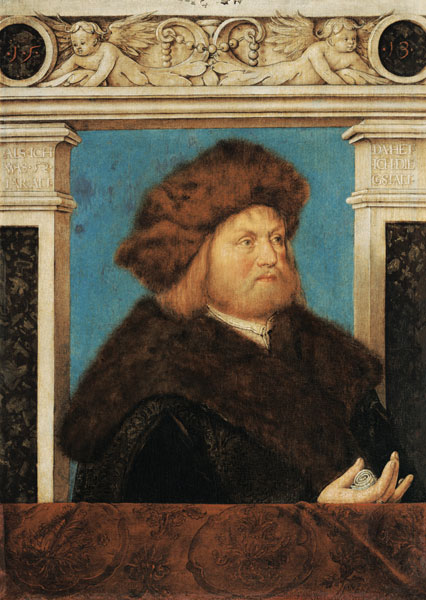 Portrait of a 52-year-old man with fur hat od Hans Holbein d.Ä.