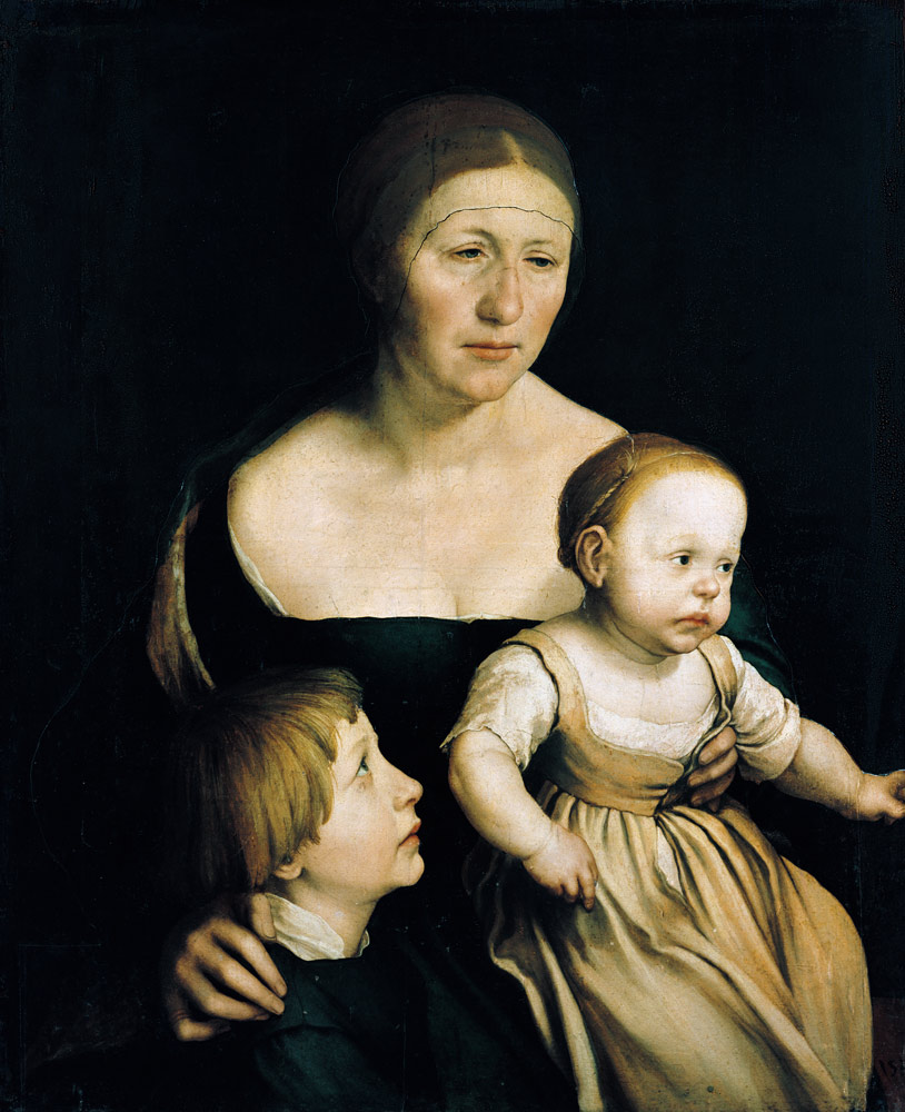 Family picture. The wife of the artist with the two older children od Hans Holbein d.J.