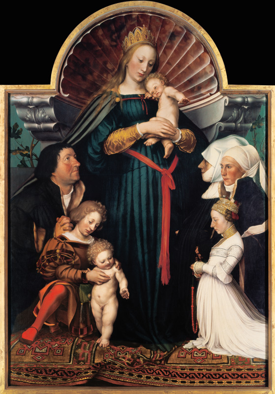 Madonna with child and founders (Darmstädter Madonna) od Hans Holbein d.J.