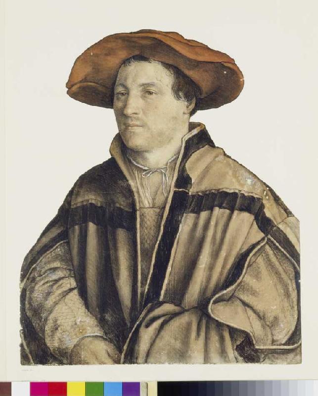 Portrait of an unknown man with a red cap. od Hans Holbein d.J.