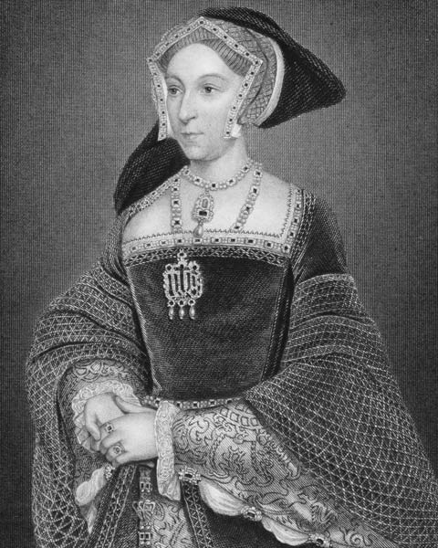 Portrait of Jane Seymour (c.1509-37) from 'Lodge's British Portraits', 1823 (engraving) od Hans Holbein d.J.