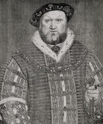 Henry VIII (1491-1547) (engraving) od Hans Holbein d.J.