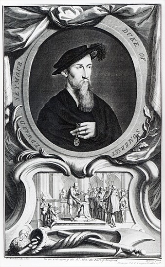 Edward Seymour, 1st Duke of Somerset ; engraved by Jacobus Houbraken od Hans Holbein d.J. 