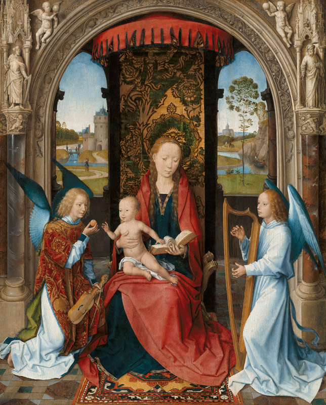 Madonna and Child with two Angels od Hans Memling