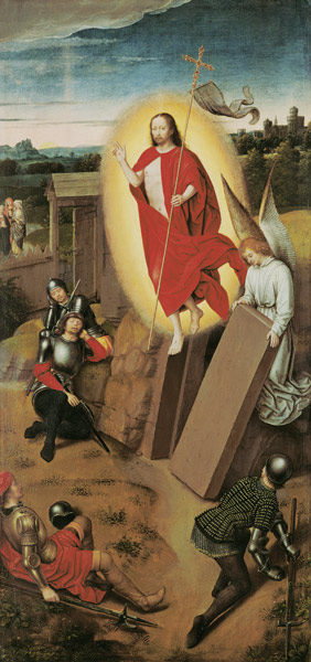 The resurrection Christi. ReTafel of a house winged altar od Hans Memling