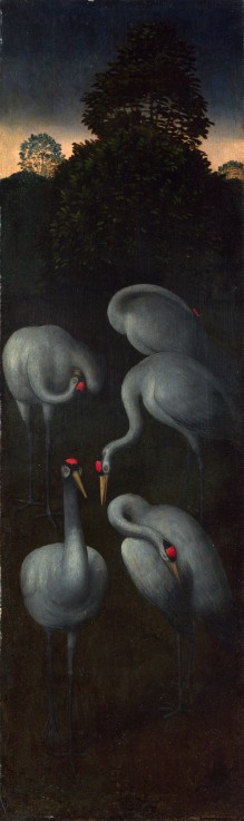 Cranes (The reverse of a Panel from a Triptych) od Hans Memling