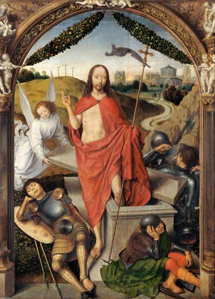 The Resurrection, central panel from the Triptych of the Resurrection od Hans Memling