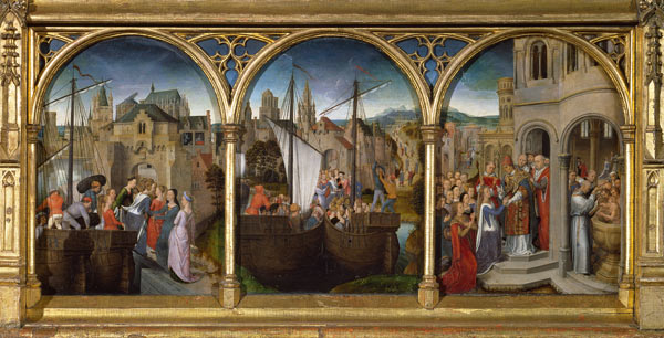 The arrival of St. Ursula and her companions in Rome to meet Pope Cyriacus od Hans Memling